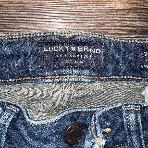 LUCKY blue denim jeans Low rise boot LOLITA  2 26 R - Picture 3 of 9